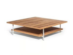 SOLARIA - Square low teak garden side table _ Poltrona Frau